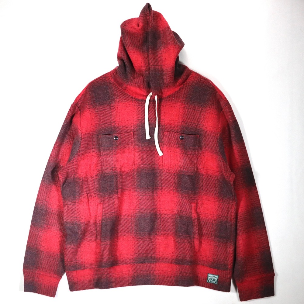Polo Ralph Lauren Country Hoodie Mens XL Red Plaid Pullover Sweatshirt Outdoor